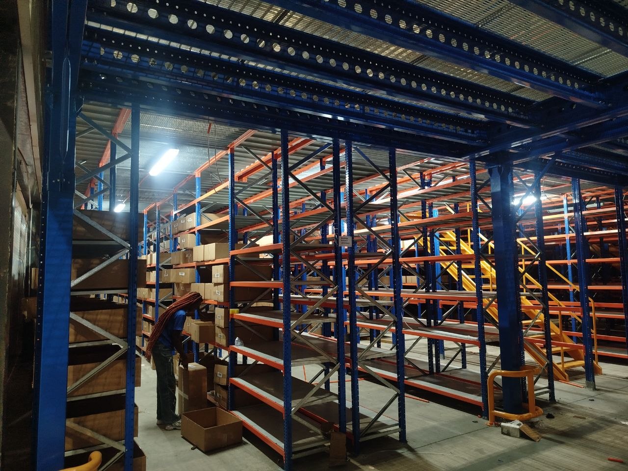 High bay lighting installation progress